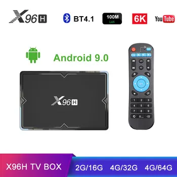

TV BOX Android 9.0 6K HD X96H Bluetooth 4.1 Dual WiFi 2G/4G DDR3 16G/32G/64G ROM Smart Box VS T9 X96MAX X96MINI