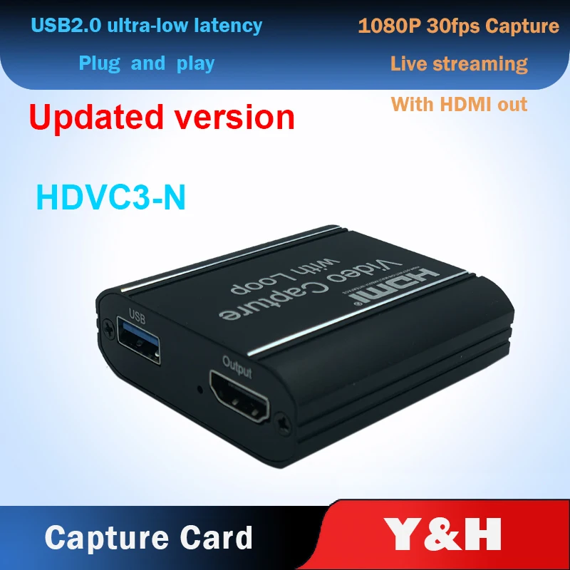 Карта видеозахвата Y & H HDMI USB2.0 HD 1080P устройство для прямой трансляции игр с выходом