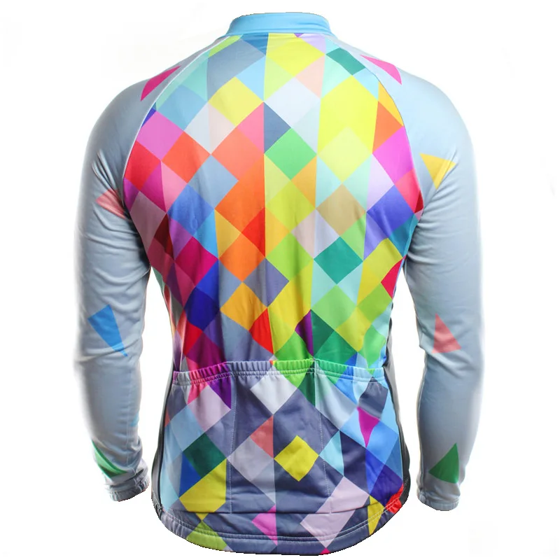 Colored Long Breathable Cycling Jersey, Rainbow Biking Top, MTB Racing Bike Cycling, Road Ride Shirt, Mountain Bicycle Clothing
