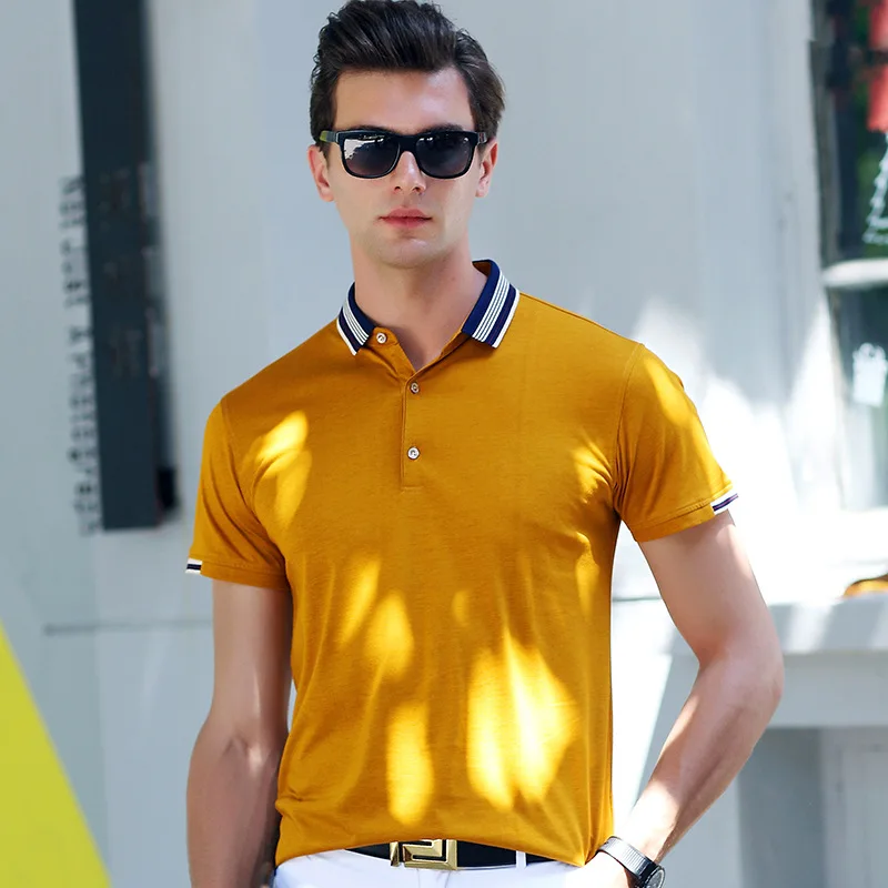 see chart7 Fashion Polo Shirts Short Sleeve Men Casual Brand Clothing Business Male Breathable Mens Summer Plaid Polos Hombre - Цвет: see chart7