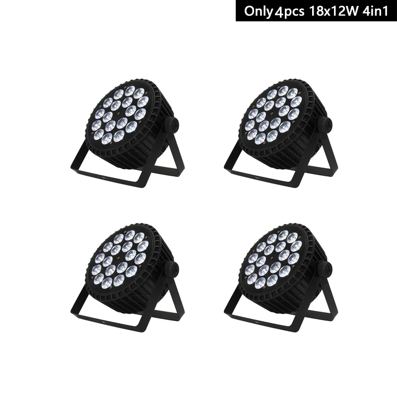 F светильник чехол с 8 шт. 18x12 Вт 4в1 Led Par Светильник 18x18 Вт RGBWA UV 6в1 DMX сценический DJ диско Светодиодный точечный светильник Ночной клуб бар событие стирка - Цвет: Only 4pcs 18x12W