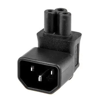 

IEC320-C14 Male to C5 Female 90 Degree Up Angle Angled PDU Power Adapter Black