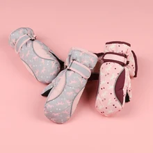 Зимние лыжные перчатки теплые бархатные Детские Лыжные варежки утепленные детские перчатки митенки Детские водонепроницаемые ветрозащитные перчатки для мальчиков и девочек