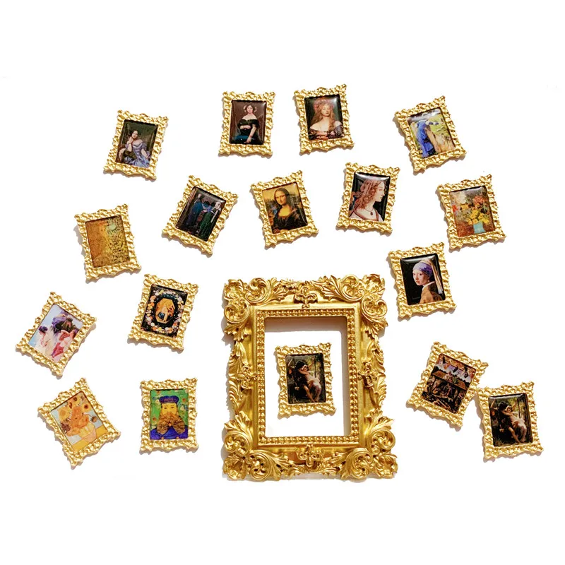 Винтажные аксессуары с масляными рисунками Мона Лиза/Ван Гог большие серьги-гвоздики металлические золотые украшения для женщин массивные ретро серьги