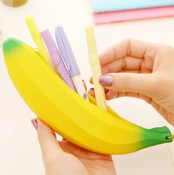 

Silicone Banana Coin Purse Gril Cartoon Portable Wallet Pouch KeyringHandbags Women Small Cash Pen Clutch Wallets Novelty
