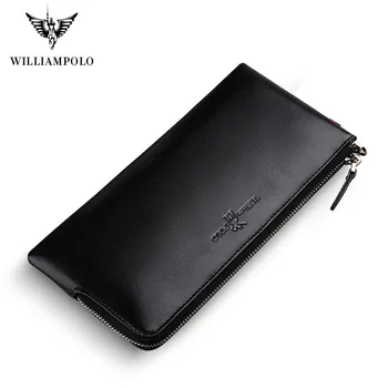 

WilliamPolo Luxury Brand Leather Wallets men Long Zipper Coin Purses Tassel Design Clutch Wallets Female Money Bag Credit Card