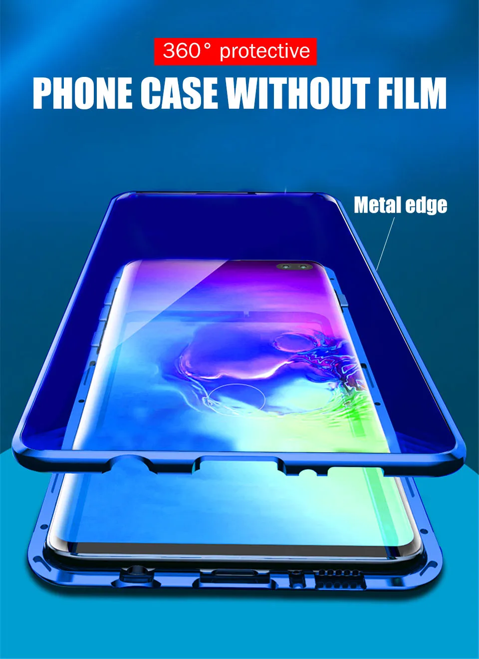 Чехол с магнитной адсорбцией для samsung Galaxy S10 S9 S8 Plus, металлическая рамка, стеклянная задняя крышка для телефона, чехол для samsung Note 9 8 S10 5G