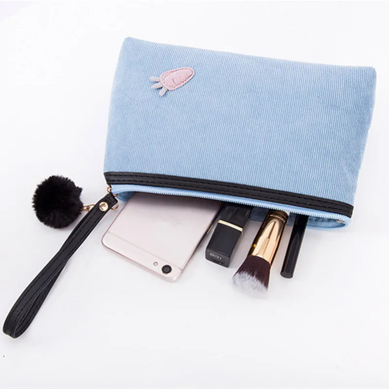 

PACGOTH Fashion Women Carrot Pattern Cosmetic Bag with Zipper Key Card Earphone with Zipper Cotton Travel Storage Bag, 1Piece