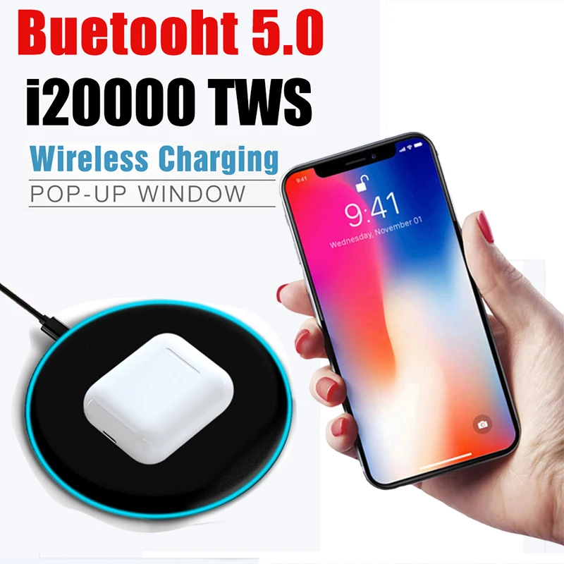 

i20000 tws Bluetooth 5.0 V5 Earphone Headset PK W1 H1 Earbuds Wireless Ear buds 6D Super Copy Bass PK i12 i2000 i9000 i10000 TWS