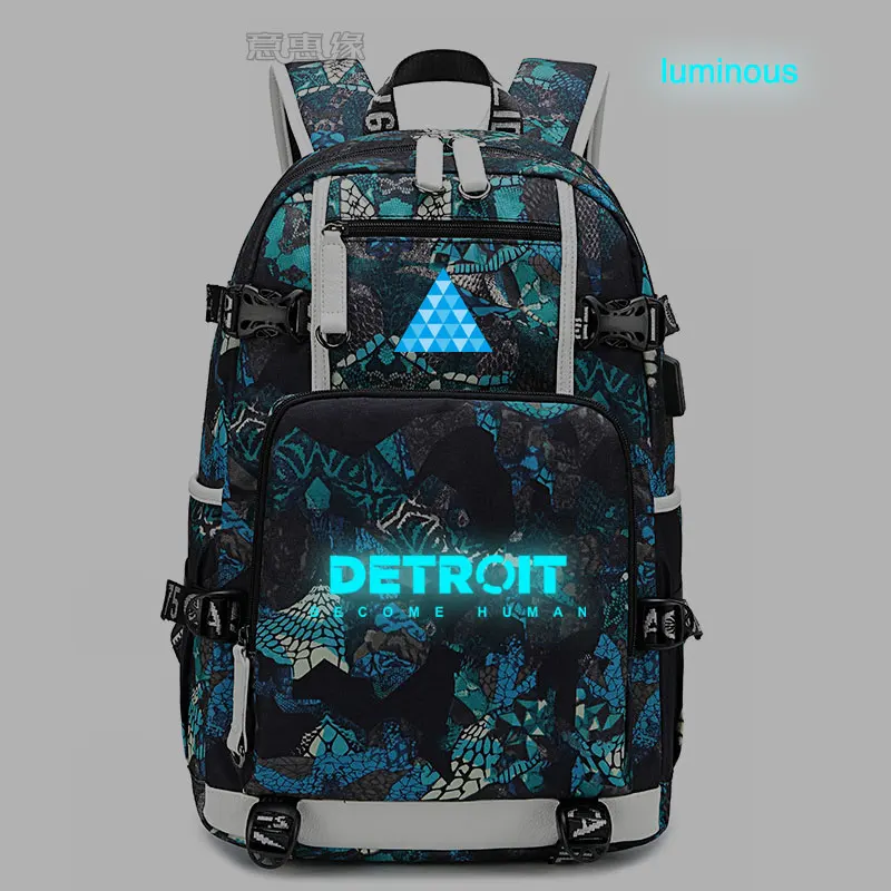 Hot Game Detroit Human Backpack AX400 Connor RK200 YK500 Cosplay