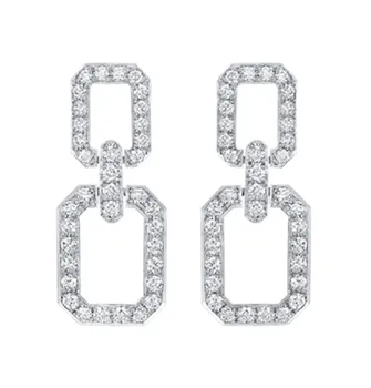 

Fashion famous brand Rectangular harry Earring 925 sterling silver Hanging Earrings Long Link Chain Earring Tassel jewelry