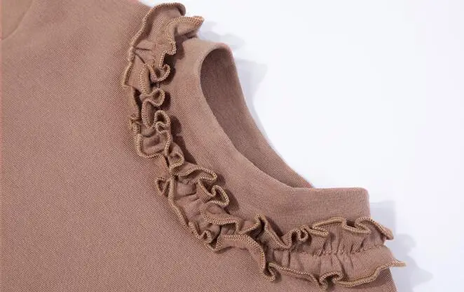 Girls Cotton Ruffles Dresses Autumn Winter Knitting Tulle Dress Kids Long Sleeve Princess Dresses Cute Kids Costume