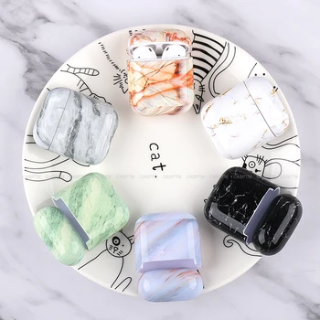 

Luxury Marble Pattern Silicone Earphone Case For Apple Airpods 2 1 TPU Cases Coque For Airpods 1 2 Shockproof Case Cover Fundas
