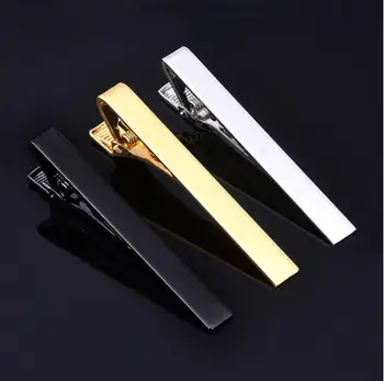 

100pcs/lot Classic 5.8cm/4.3cm Tie Clips Copper Plating Bright Plain Tie Pins Tie Bar Simple Business Fashion Men's Jewelry