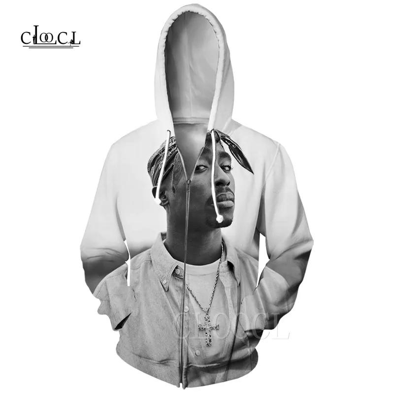 2Pac Tupac, винтажная толстовка на молнии, женская и Мужская спортивная одежда, раппер Тупак Амару Шакур, 3D принт, модные толстовки, негабаритная повседневная куртка