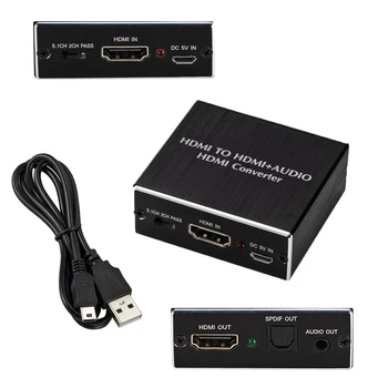 

4K X 2K HDMI Audio Extractor Stereo Extractor Converter HDMI to HDMI Optical TOSLINK SPDIF + 3.5mm Stereo Audio Splitter Adapter