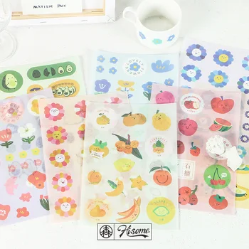 

1 Pcs Kawaii Sticker Journal Stickers Avocado Flowers Fruit Pattern Kawaii Stickers Scrapbooking Stickers for The Diary