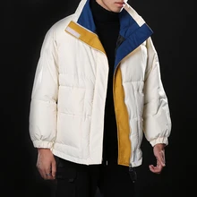 Зимняя куртка мужская теплая утепленная парка Мужская модная контрастная повседневная куртка Мужская Уличная хлопковая куртка мужская одежда верхняя одежда M-4XL