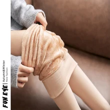 

New Year 2022 Sexy Women's Warm Tights Nylon Stretchy Christmas Plus Velvet Pantyhose Winter Stockings For Women