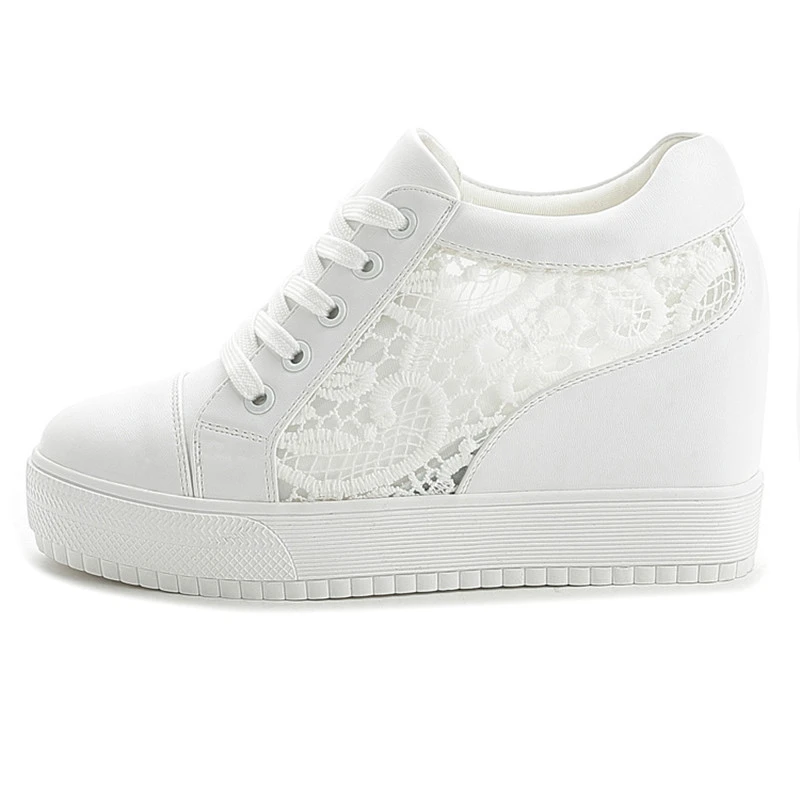 heeled sneakers white