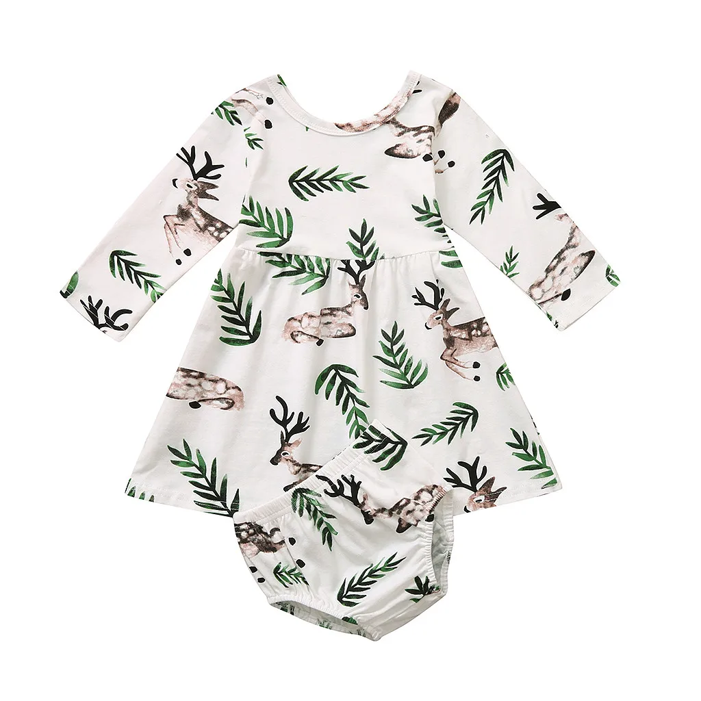 

ARLONEET Toddler Kids Baby Girls Princess Deer Dress Tops Floral Shorts Outfits 2PCS Set For Baby Kids Boy Girl Clothing *18