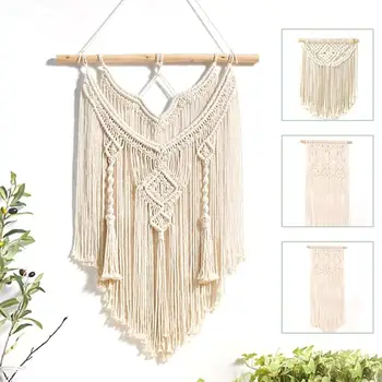 

Macrame Woven Wall Hanging Boho Chic Bohemian Room Geometric Tapestry Art Beautiful Apartment Dorm Room Decoration