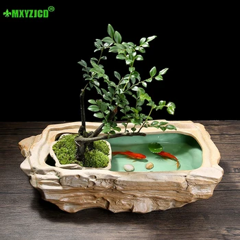 

Hydroponic Ceramic Flower Pot Aquarium Office Desktop Decoration Fish Tank Succulents Potted Home Decor Accessories