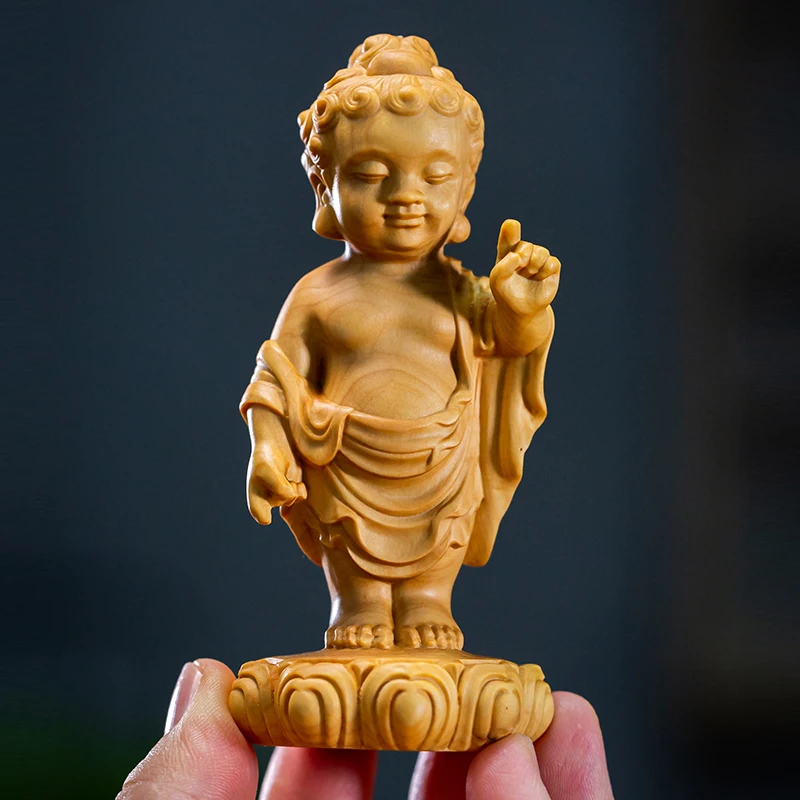 10/12cm Sakyamuni Buddha New Wood Statue Buddha Statue Boxwood Zodiac Home Decoration Fortune