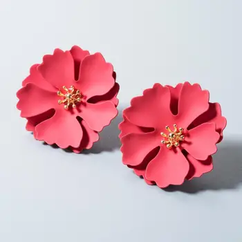 

5pairs/lot Alloy Stylish, painted flower earrings