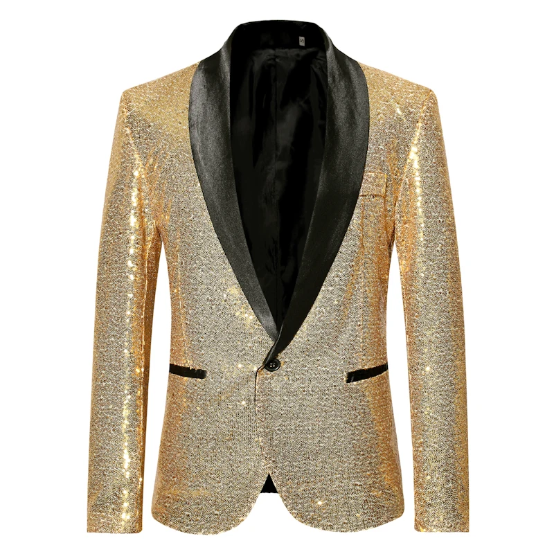 Casual suits European code men's casual nightclub sequin suit autumn new men's single button fashion sequins slim suit jacket Casual suits European code men's casual nightclub sequin suit autumn new men's single button fashion sequins slim suit jacket