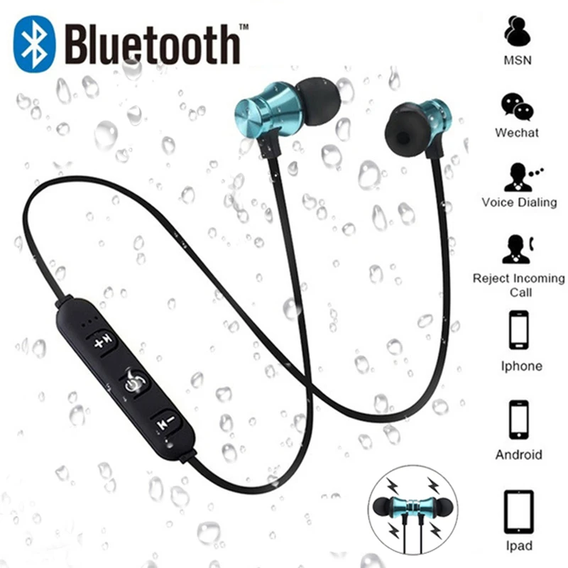 

Magnetic Wireless Bluetooth Earphone Stereo Sports Waterproof Earbuds Wireless in-ear Headset with Mic For IPhone 7 Samsung