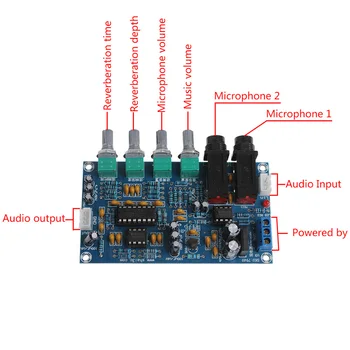 

Dual Power Microphone Amplifier Board Sound AMP Module Digital Reverb Plate L41F