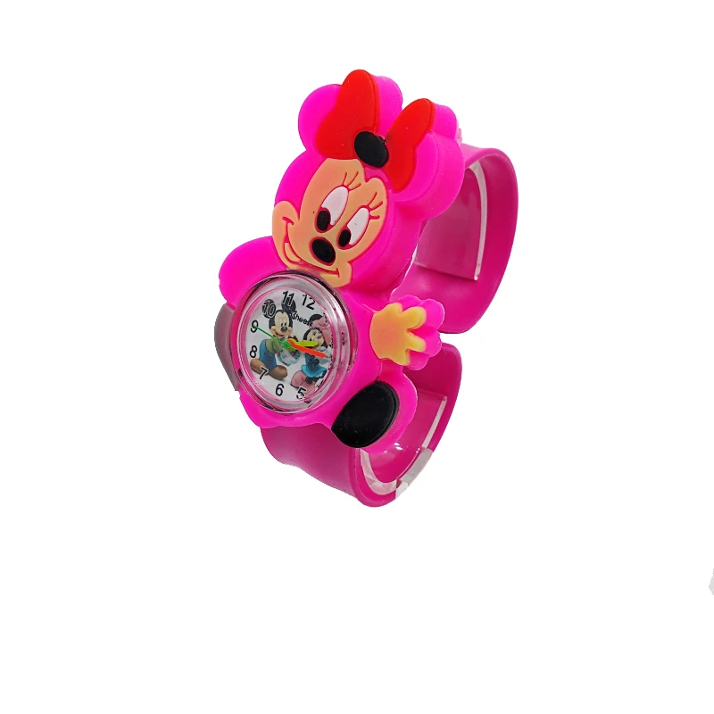 Горячая распродажа! 3D ПЭТ для присмотра за детьми для мальчиков и девочек с рисунками из мультфильмов лента c животными гладкий стол дети часы для студентов и детей подарок детские часы - Цвет: Розовый