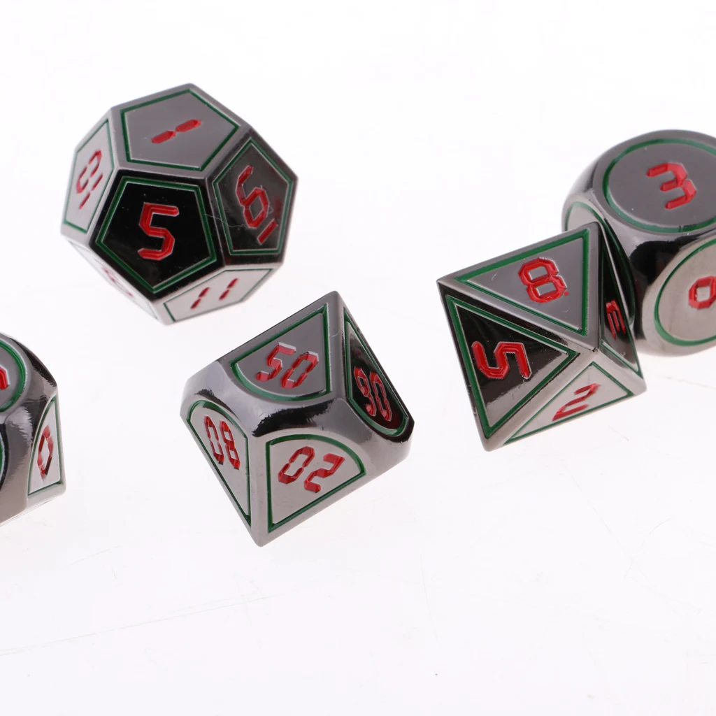 Многогранный Набор кубиков D4 D6 D8 D10 D12 D20 для ролевых игр D& D RPG Accs 7 шт Вечерние Набор кубиков