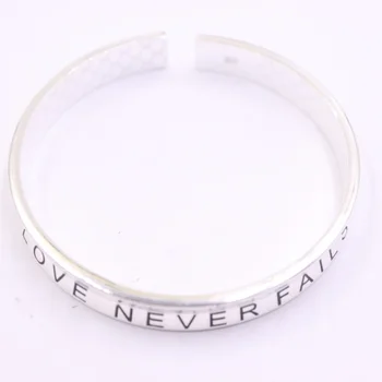

Real 999 Pure Silver Bangle For Women Lucky Girlfriend Best Gift Letter Lucky Open Bangle 56-60mmDia
