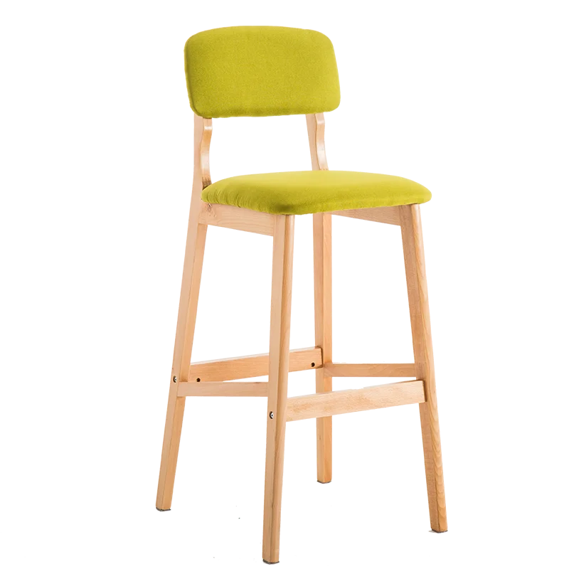 

Nordic Solid Wood Bar Chair Back Bar Chair Modern Simple Bar Chair Bar Stool High Foot Stool Domestic High Foot Chair