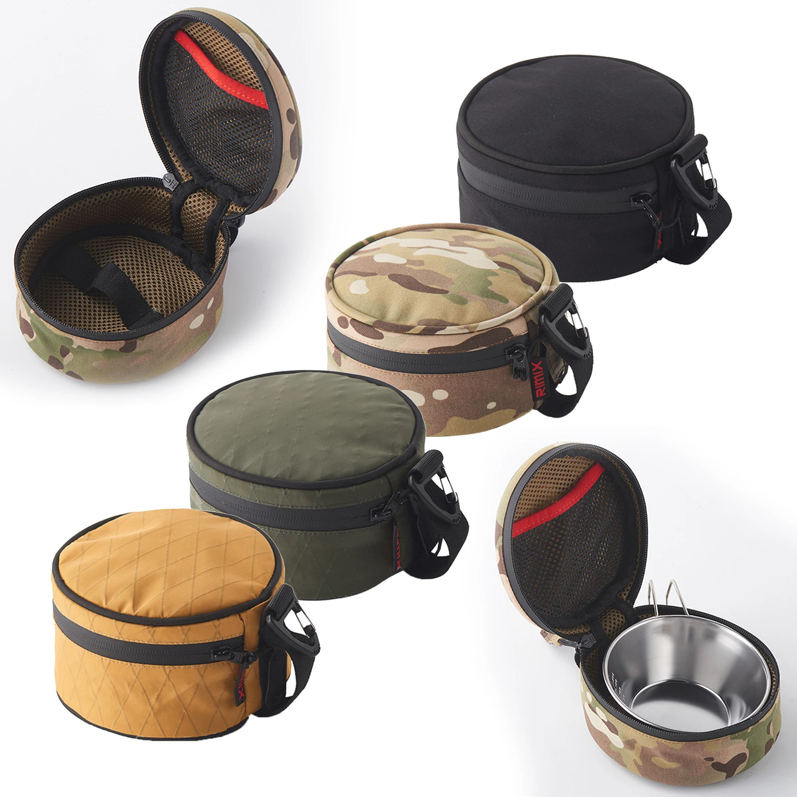 Storage Bag Cup Storage Bag Hand-Held Waterproof Barbecue Tableware with Hooks Holder Carrier for Backpacking Camping Hiking BBQ Tools