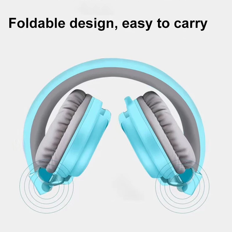 Wired Kids Headphone 85db Safe Volume Kids Headset with Microphone Foldable Music Player for Boys Girls Gifts
