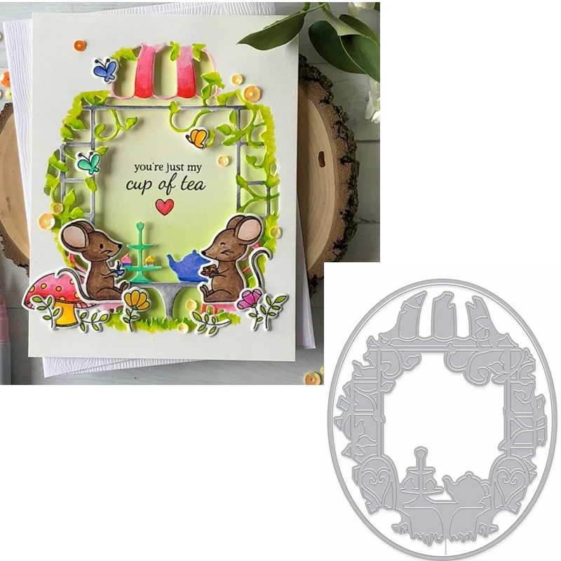 

Dessert Beside The Window Metal Cutting Dies Green Scene Window Die Cuts For Card Making DIY Album New 2019 Emboss Crafts Cards