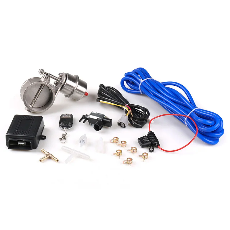 

Exhaust Control Valve Set with Vacuum Actuator Cutout 2.0Inch 51mm Pipe CLOSE STYLE with Wireless Remote Controller EP-CUT63-CL-