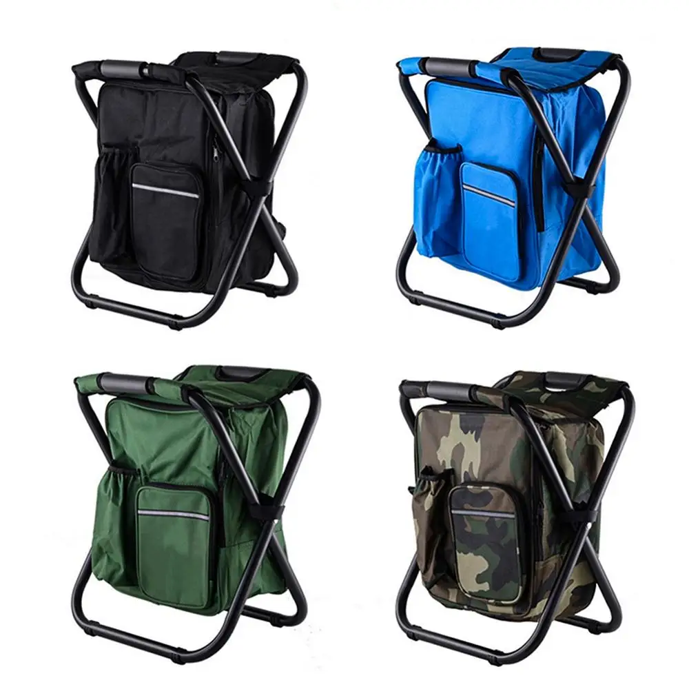 Folding Fishing Chair Backpack Stool Camping Bag Seat Outdoor Garden Picnic  * 