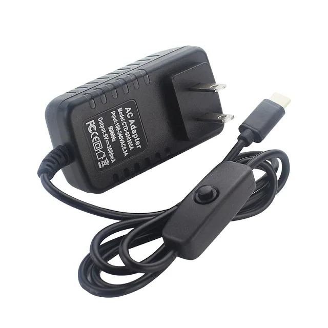 US 10 шт. Raspberry Pi 4 блок питания 5 В 3A type-C адаптер питания USB-C Европа США Великобритания Австралия зарядное устройство для Raspberry Pi 4 Модель B Pi 4B - Цвет: US