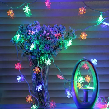 

Snowflake LED String Lights Battery Powered Fairy String Shaped LED String Lamp For Christmas Party Wedding Garden String Light