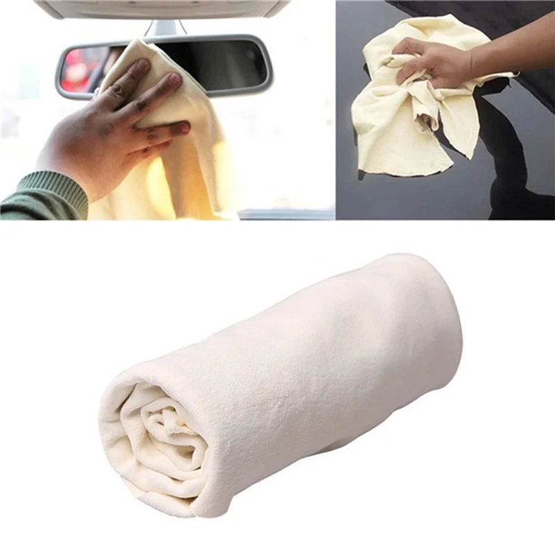Natural Chamois Leather Car Cleaning Cloth Washing Absorbent Drying Towel BIN 