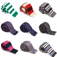 Модный вязаный узкий галстук длиной 5,5 см, серый, черный, в разноцветную полоску, Одноцветный тонкий галстук для мужчин, Повседневный, Деловой, узкий галстук, аксессуар