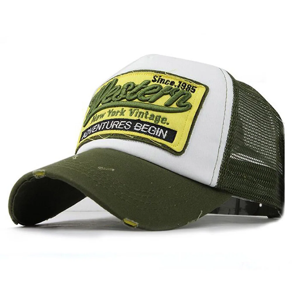Summer Baseball Mesh Cap Breathable Bone Trucker Caps Cotton Yellow Green Hip Hop Women Men Basket Femme Streetwear Face Hat | Аксессуары