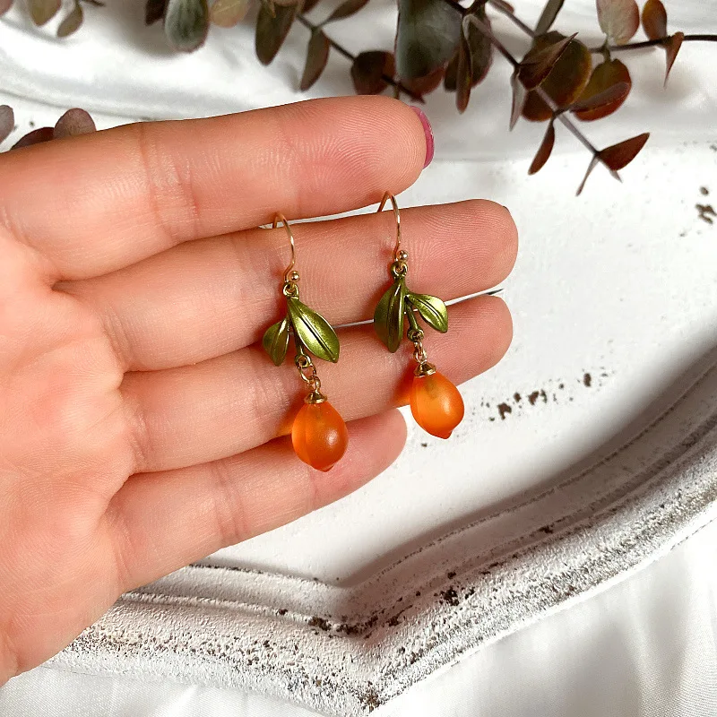 Zouhaira Earings Leaf Charm-Orange main image 1