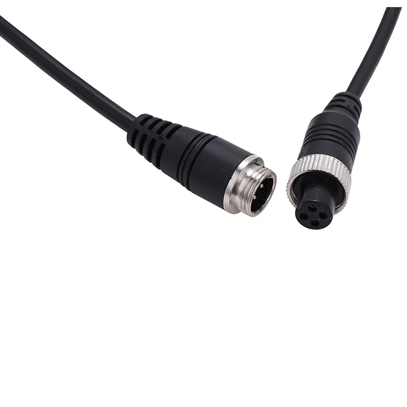 4-Pin Aviation Video Extension Cable 5M 15M for Truck Bus Monitor and Rear View Camera Connection