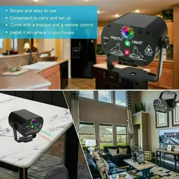 

60 Patterns RGB LED Disco Light 5V USB Recharge RGB Lamp For Home Laser Stage Lighting Floor Party KTV Projection Dance DJ F0L1