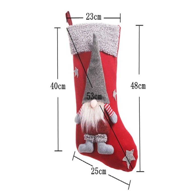 Christmas stockings decorated flannel long beard doll Christmas tree decorated gift bag candy bag 2020 New Year Christmas gift